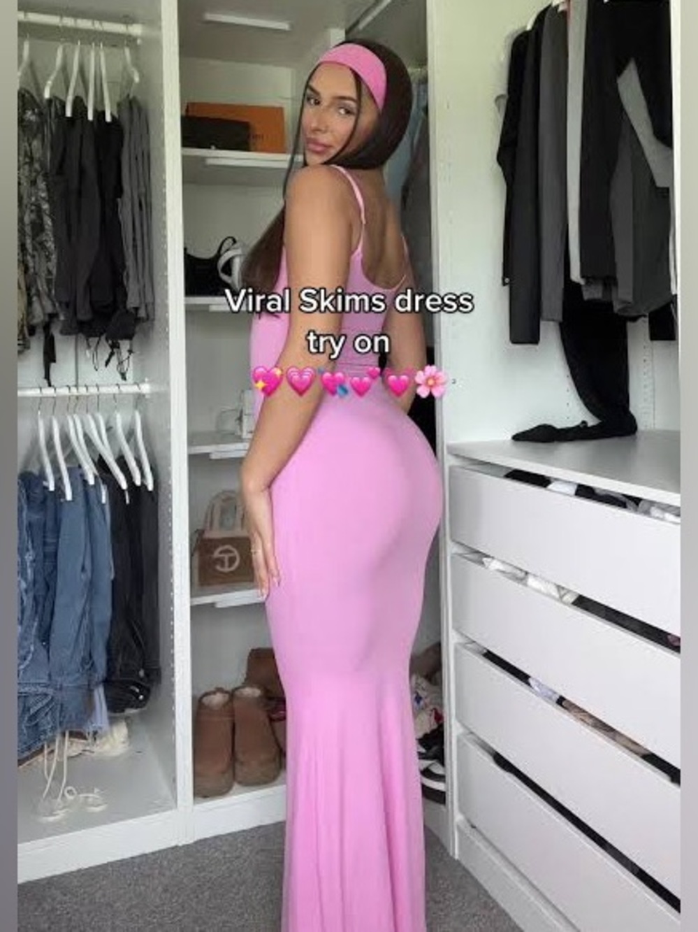 Skims Bubblegum Soft Lounge Maxi Dress Pink size Large